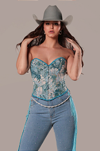 Corselet Azul Country Sessions Estampado REF. TR23