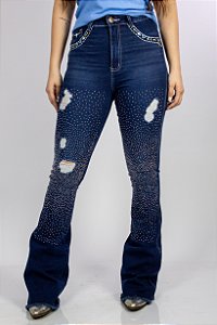 Calça Jeans Azul Head Ox Silver Strass Ref. TR283