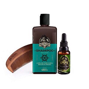 Kit Shampoo + Óleo + Pente para Barba Don Alcides