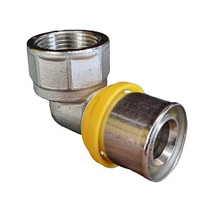 Cotovelo Fêmea Bolsa x Rosca Pex Multicamada Gás Emmeti