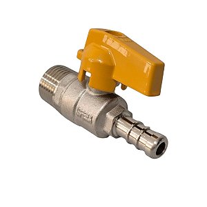 Válvula Esfera Reta Mangueira Macho 1/2"x3/8" Espigão Emmeti