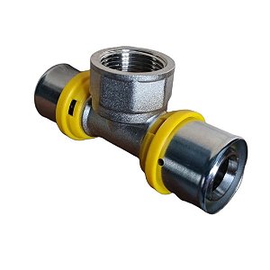 Tê Fêmea Bolsa x Rosca Pex Multicamada Gás Emmeti