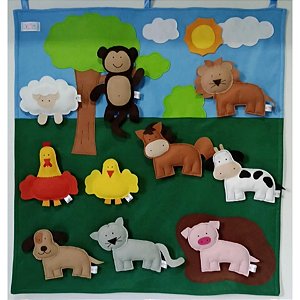 Painel e animais com velcro