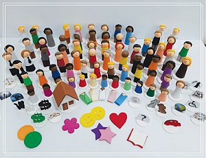 Bonecos para Constelação Familiar na água e na mesa com 101 peças - EVA - CX