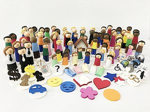 Bonecos para Constelação Familiar na água e na mesa com 101 peças - EVA
