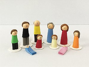 Bonecos para Constelação Familiar na água e na mesa com 10 peças - EVA - Família 1