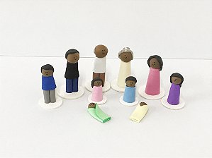 Bonecos para Constelação Familiar na água e na mesa com 10 peças - EVA - Família 3