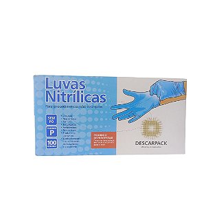 Luva Nitrílica S/ Amido Azul-Tam. P