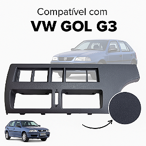Moldura Central Painel VW Gol G3 2000 a 2005 Grafite Texturizada