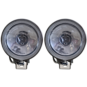 Par Farol de Milha Cromado 11cm Universal – Lente de Vidro e Suporte em Metal para Fusca, Gol, Brasília e Passat