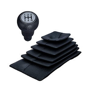 Kit Manopla de Câmbio 5 Marchas com Coifa VW Gol Voyage Parati Saveiro 1987 a 1994 – Acabamento Original