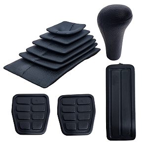 Kit Interno Completo Coifa + Manopla de Câmbio + Pedaleira VW Gol Voyage Parati Saveiro Quadrado 87-94