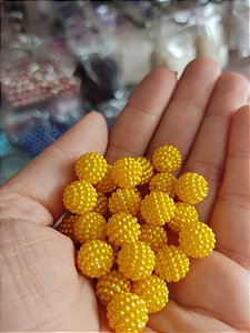 Pérola craquelada 10 mm 20g amarelo ouro