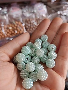 Pérola craquelada 10 mm 20g azul bebê