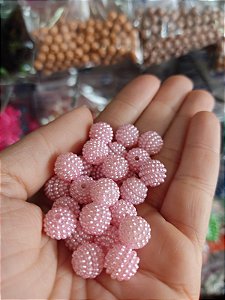 Pérola craquelada 10 mm 20g rosa bebê