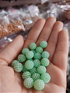 Pérola craquelada 10 mm 20g verde água