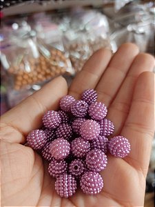 Pérola craquelada 10 mm 20g lilás
