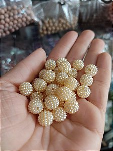 Pérola craquelada 10 mm 20g creme