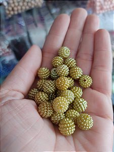 Pérola craquelada 10 mm 20g dourada