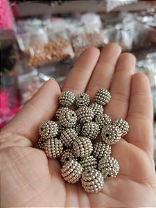 Pérola craquelada 10 mm 20g prata