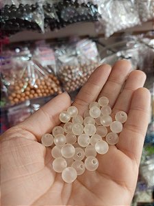 Miçanga fosca transparente 8 mm 20g amarelo