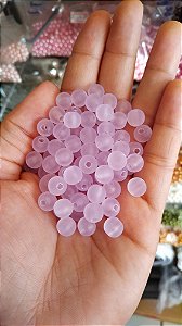 Miçanga fosca transparente 8 mm 20g lilás