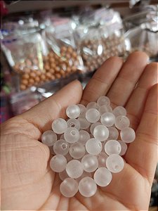 Miçanga fosca transparente 8 mm 20g