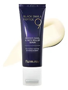 Black Snail & Peptide 9 Perfect Facial & Neck Roller Serum - 100ml | Farmstay