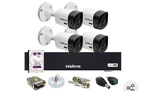 KIT COMPLETO 04 CAMERAS INTELBRAS 1120B  + DVR  4 CANAIS + HD 1TB INCLUSO