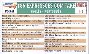 185 Expressões Com Take Parte 2 (J - Z) - Inglês - Português