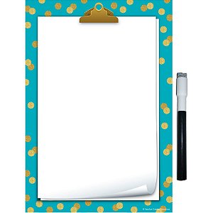 Cling Thingies - Teal Confetti - Small Note Sheet Write-On/Wipe-off (Tcr77890)