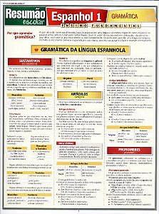 Resumão Escolar - Espanhol 1 - Gramática