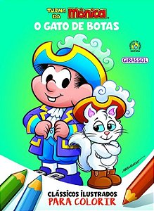 Gato De Botas - Para Colorir Turma Da Monica