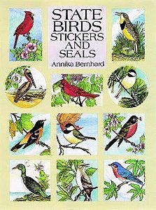 State Birds Stickers And Seals - 50 Full-Color Pressure-Sensitive Designs