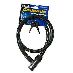 Cadeado Trava 100cm x 14mm Aço Reforçado Grosso Moto, Bike, Portão