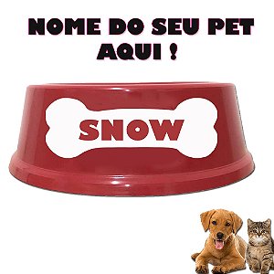 Comedouro / Bebedouro 330ML Pet  Pequeno Médio Porte - PERSONALIZADO NOME DO SEU PET