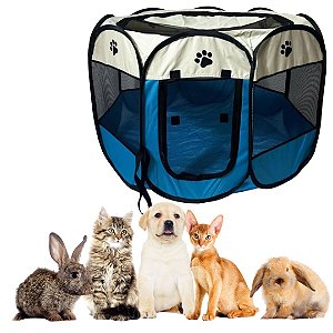 Tenda Cercado Dobrável para Pet – Portátil, com Tela Anti-mosquito, Zíper Superior e Porta Enrolável | Fácil de Montar e Transportar | Impermeável | Casinha Pet | Cercadinho | Cachorro Gato