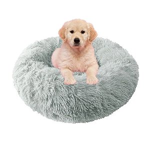 Cama Caminha Pet Luxo Cachorro E Gatos Pelúcia Fofinha Redonda Rosquinha Donuts