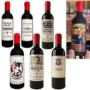 Kit Acessórios Para Vinho 3 Peças + Estojo Formato Garrafa PERSONALIZADO | Saca-Rolhas Anel Bico Dosador | Presente Lembrancinha