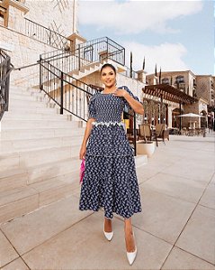Vestido Louise - Jeans bordado