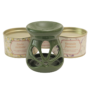 Difusor de cerâmica flor verde