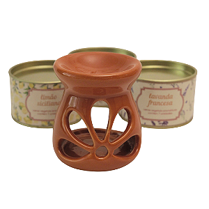 Difusor de cerâmica flor caramelo