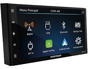 Central Multimídia Positron 7" Sp9010Ac Touch Screen Conexão Bluetooth Apple Carplay Android Auto Usb