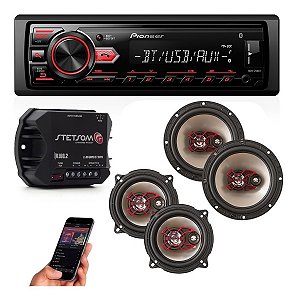 Kit MP3 Player Pioneer MVH-S218BT + Alto-falantes B3X60X e B3X50X