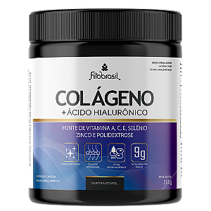 Colágeno 9g com 50 mg de ácido hialurônico, vitamina A, C, E selênio e zinco (nova fórmula) - Natural 300g