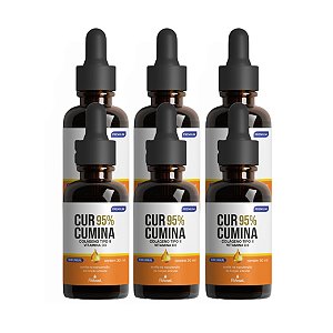 Curcumina 95% Gotas (Colágeno tipo II e Vitamina D3) kit com 6 unidades de 30 ml