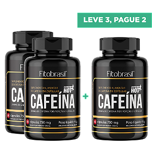 Cafeína 200 mg Extreme Hot 60 cáps - LEVE 3, PAGUE 2