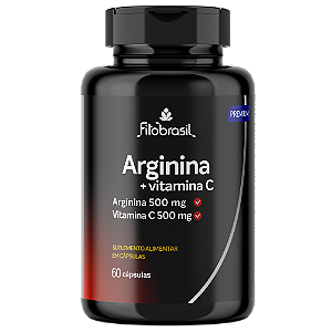 Arginina (500 mg) com vitamina C (500 mg) - 60 cápsulas