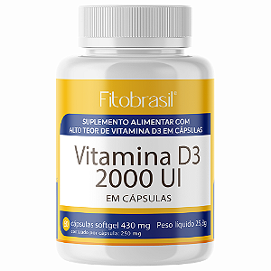 Vitamina D3 em caps 2000 UI - 60 cáps