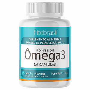 Ômega 3 1000 mg - Óleo de Peixe - 60 cáps
